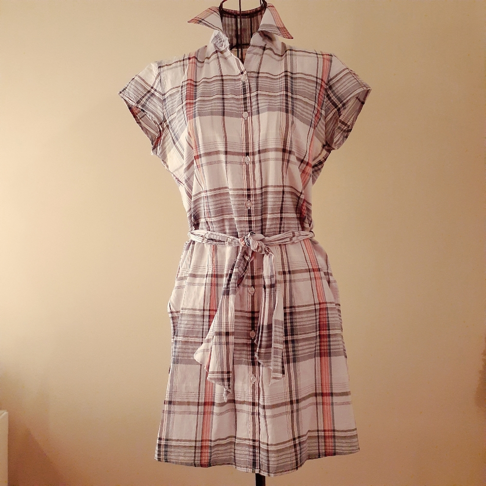 Plaid Buttoned Down Tunic - image 1